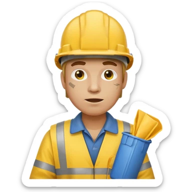 garbage man with yellow helmet holding garbage  sticker