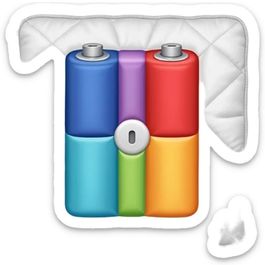 quilt in the shape of a battery icon sticker