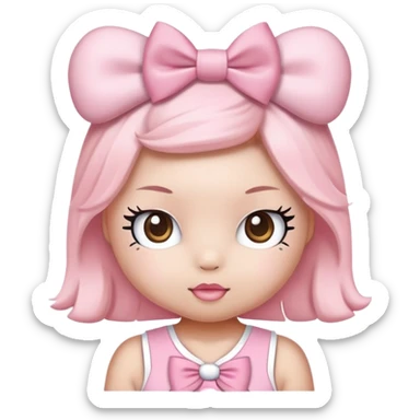 Hello kitty with light pink bow cheerleader  sticker