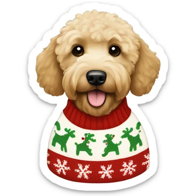 goldendoodle Christmas sweater sticker