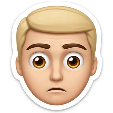 Frowning face with eyebrows up with the eyebrows looking impressed  sticker