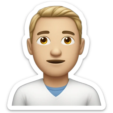 man with dark circles from fatigue sticker