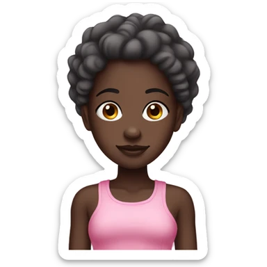 dark skin clean girl pink sticker