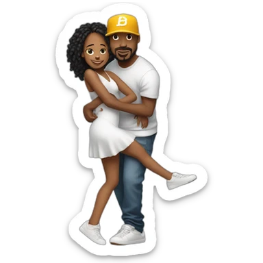 Une danseuse de hip-hop et son enfant  sticker