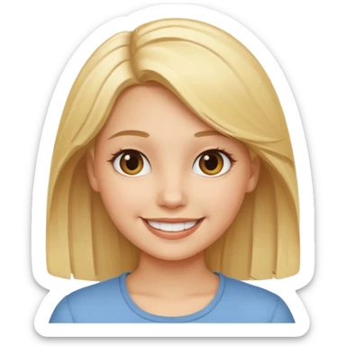 smiling girl with blonde hair sticker