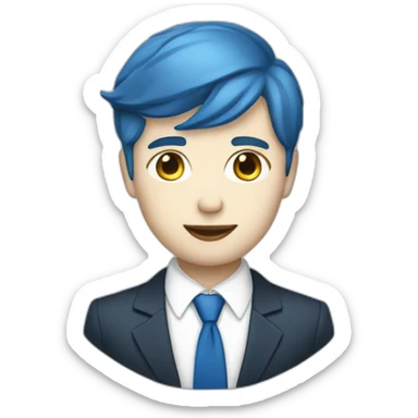 Legal in a suit white and ejes blue sticker