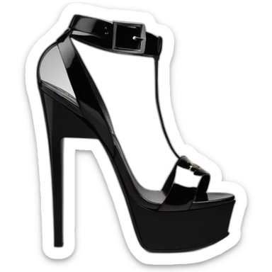 Ysl heel sandal  TRIBUTE PLATFORM SANDAL black PATENT LEATHER sticker