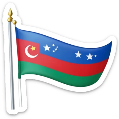 Flag of Dagestan with its green, blue, and red horizontal stripes sticker