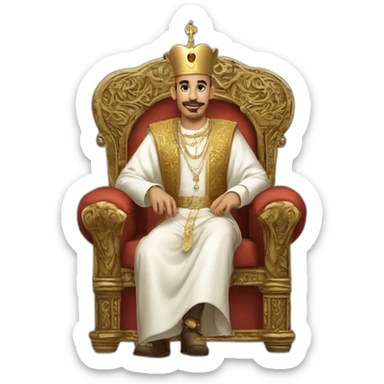 Mohammed 6 thé King of Morocco sitting on his trône sticker