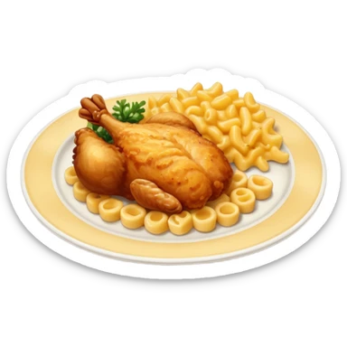 dinner plate chicken with mac and cheese on the side sticker