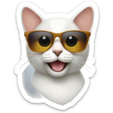 Cat with sunglasses sticker