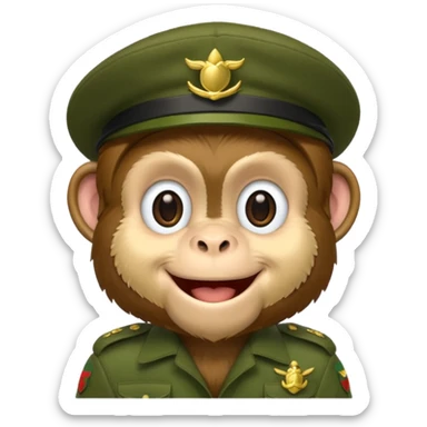 Monkey wearing green beret sticker