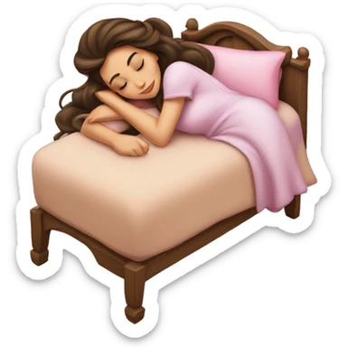 Sleeping brunette beauty princess Disney, bed sticker