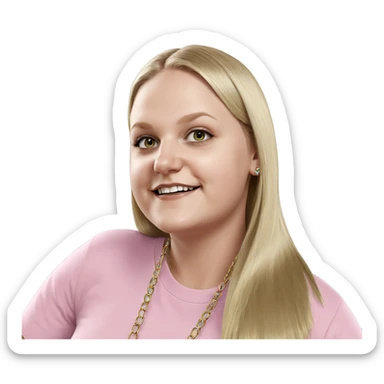 smiling blonde with necklace sticker