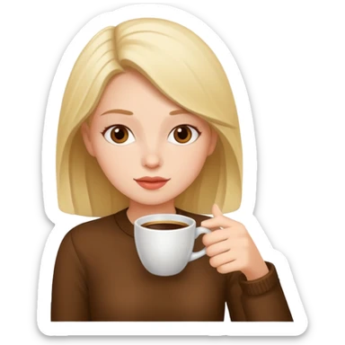 Girl drinking coffee  sticker