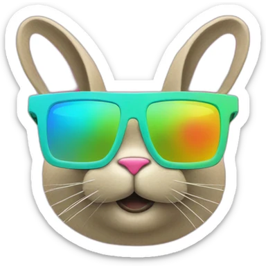 neon bunny sunglasses sticker