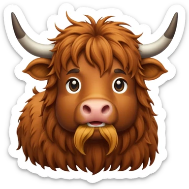 Single color highland cow emoji sticker