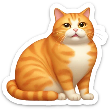 Fat orange cat sticker