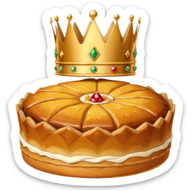 galette des rois avec couronne sur le dessus. Pour un emoji slack. sticker