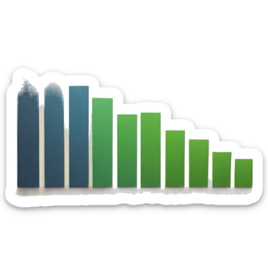 a paper with a bar chart and an upward trend sticker
