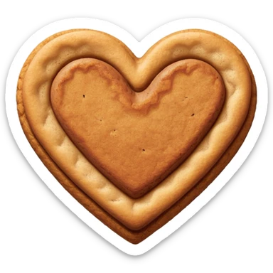snicker doodle cookie with cinnamon powder on top in a heart shape cookie sticker