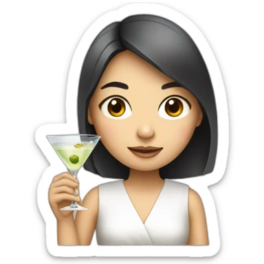 Singaporean girl with a martini sticker