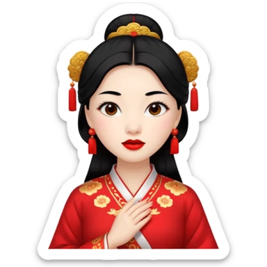 cara coqueta con disfraz chino sticker