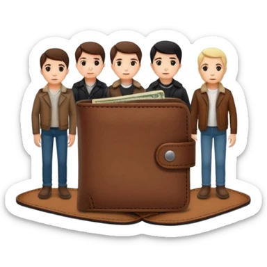 Billetera encontrada en el piso con personas al rededor personas blancas sticker