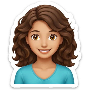 Brunette girl wavy nothing full body  sticker