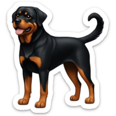 Chien noir et orange un Rottweiler  sticker