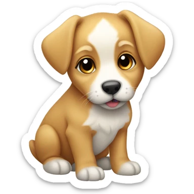 Puppy that has fox features but more blonde honey coloring sticker