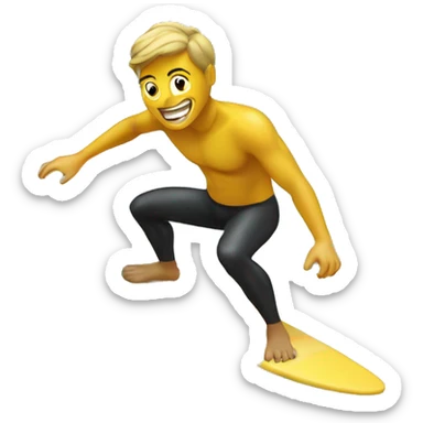 person surfing on a surfboard with wave in background sticker