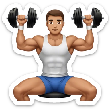 man seated weighted wrist curl sticker