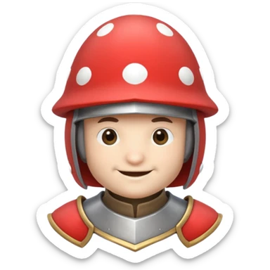 mushroom knight portrait, head and shoulders only, mushroom cap helmet, tiny armor collar, heroic smile, fantasy vibe, 3D cartoon, mobile game icon style, clean background, no text, no watermark
 
 sticker