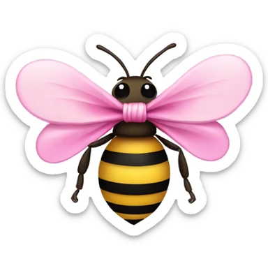 Make a bee with pink bow sticker