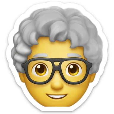 Garçon lunette cheveux boucler sticker