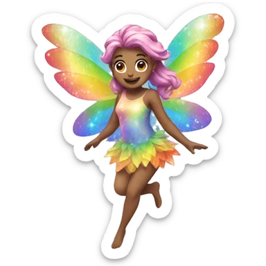 rainbow fairy flying sparkle  sticker