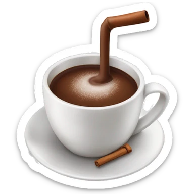 Chocolat chaud avec une canne à sucre dedans sticker