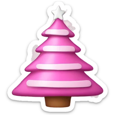Pink Christmas tree with white decorations  sticker