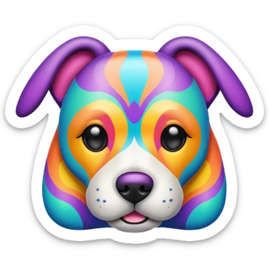 Psychedelic dog sticker