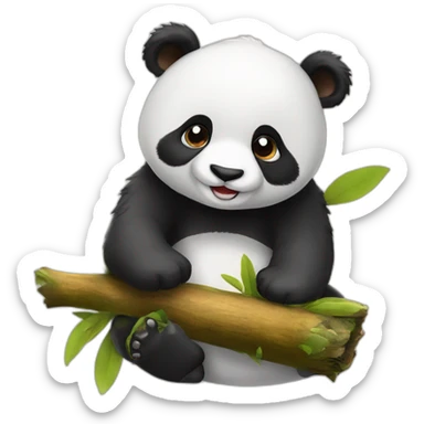 Panda met eekhoorn sticker