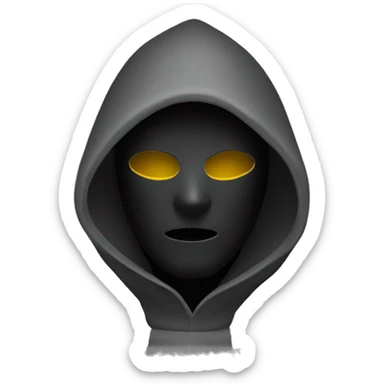 grayscale black mysterious masked hooded man sticker
