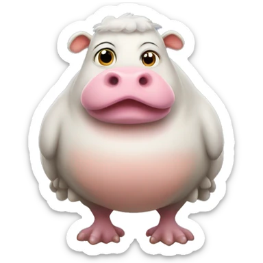 Fat hippo chicken hybrid sticker