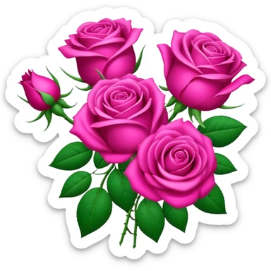 Roses fushia bouquet sticker