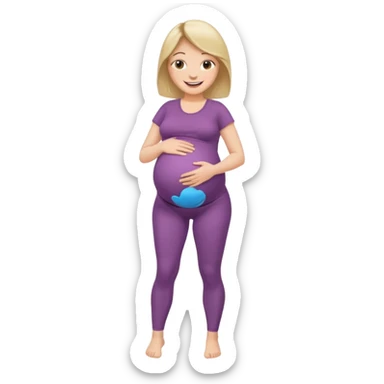 femme belly stuffing enceinte legging sticker