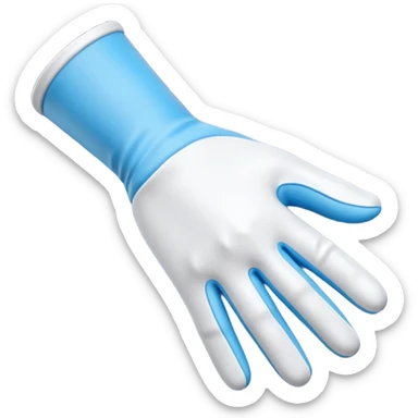 3D render of Latex Glove, forensic investigation aesthetic, sterile clinical lighting, cool blue undertones, sharp high-contrast details, professional clean look. sticker