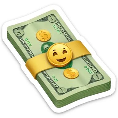 single cash bill sticker