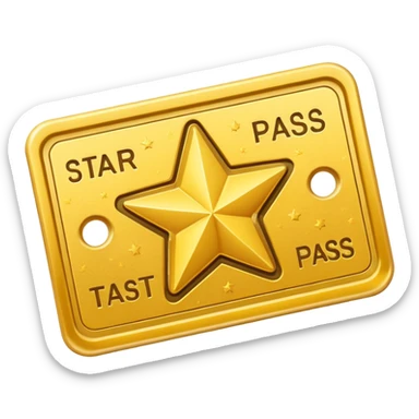 A cute 3D Stylized icon of Star Ticket Pass Icon sticker
