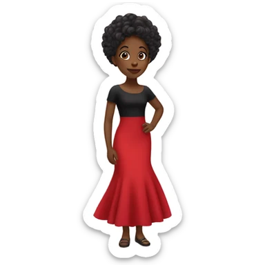 Black girl in fancy red dress sticker