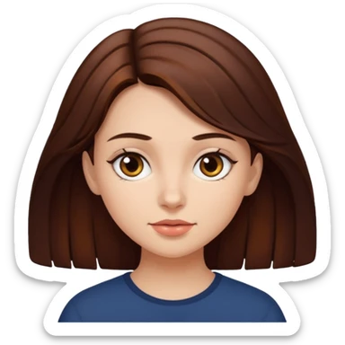 Auburn dark brown hair girl sticker